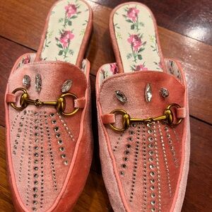 Elegant Pink Velvet Women's Mules